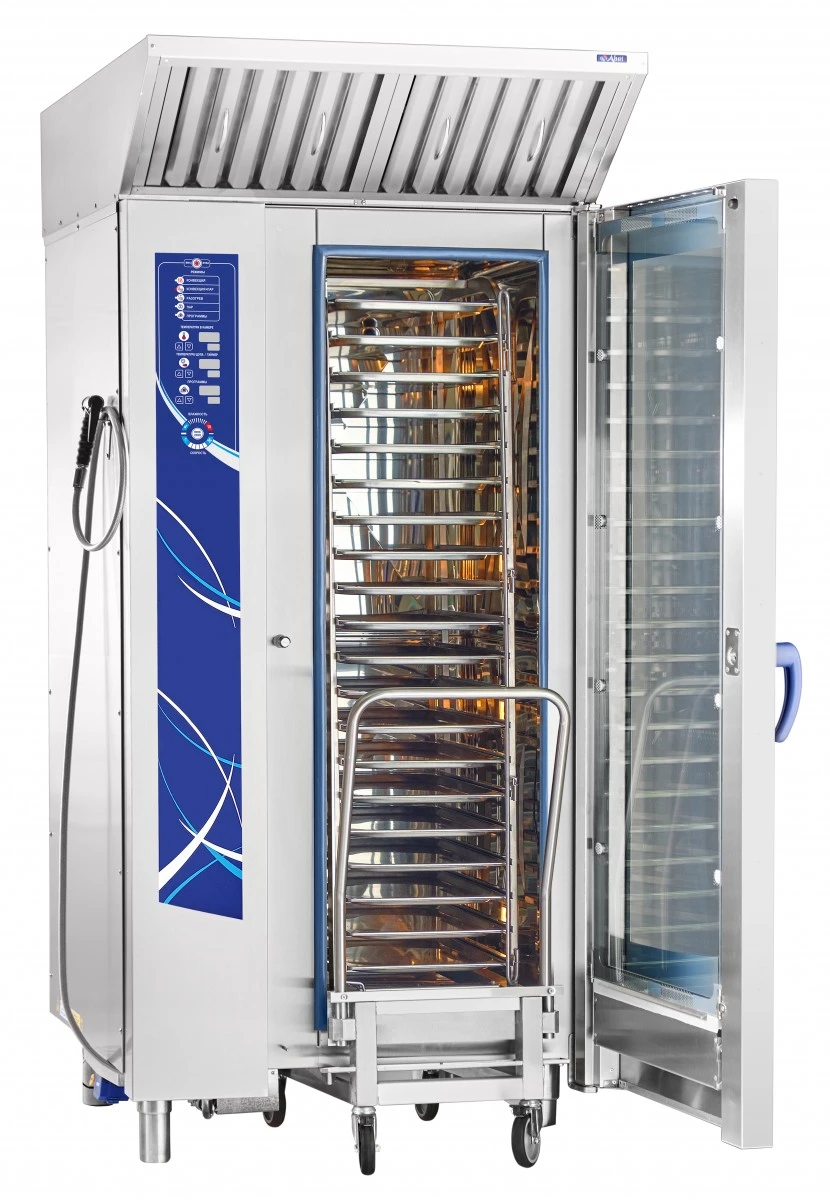 Аппарат паров.-конвект. эл.кух. ПКА 20-1/1ВМ2-01 (инжекц., 20хGN-1/1, вся нерж, б/гастр.) автомойка