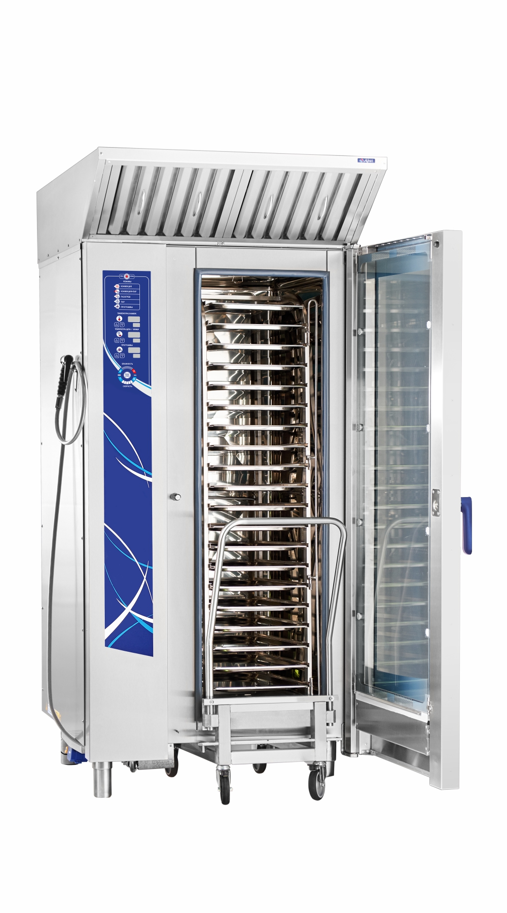 Аппарат паров.-конвект. эл.кух. ПКА 20-1/1ВМ2-01 (инжекц., 20хGN-1/1, вся нерж, б/гастр.) автомойка