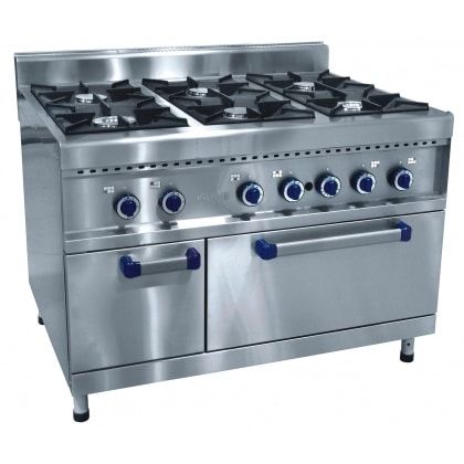 Плита газовая ABAT ПГК-69ЖШ шестигорелочная с жарочным шкафом (серия 900)