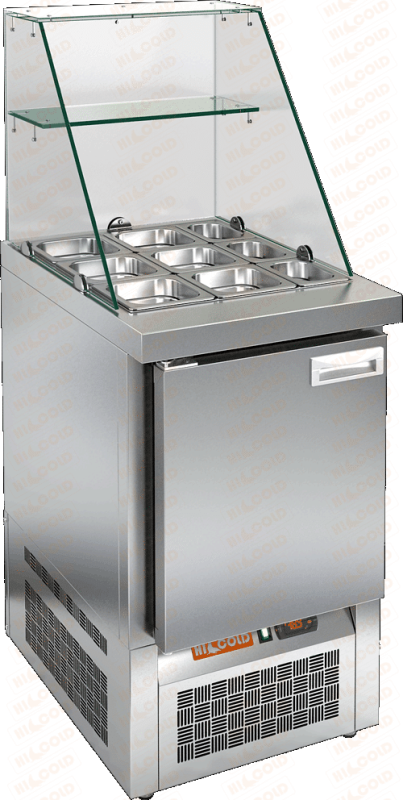 Стол холодильный для салатов (саладетта) HICOLD SLE3-1GN высокое стекло